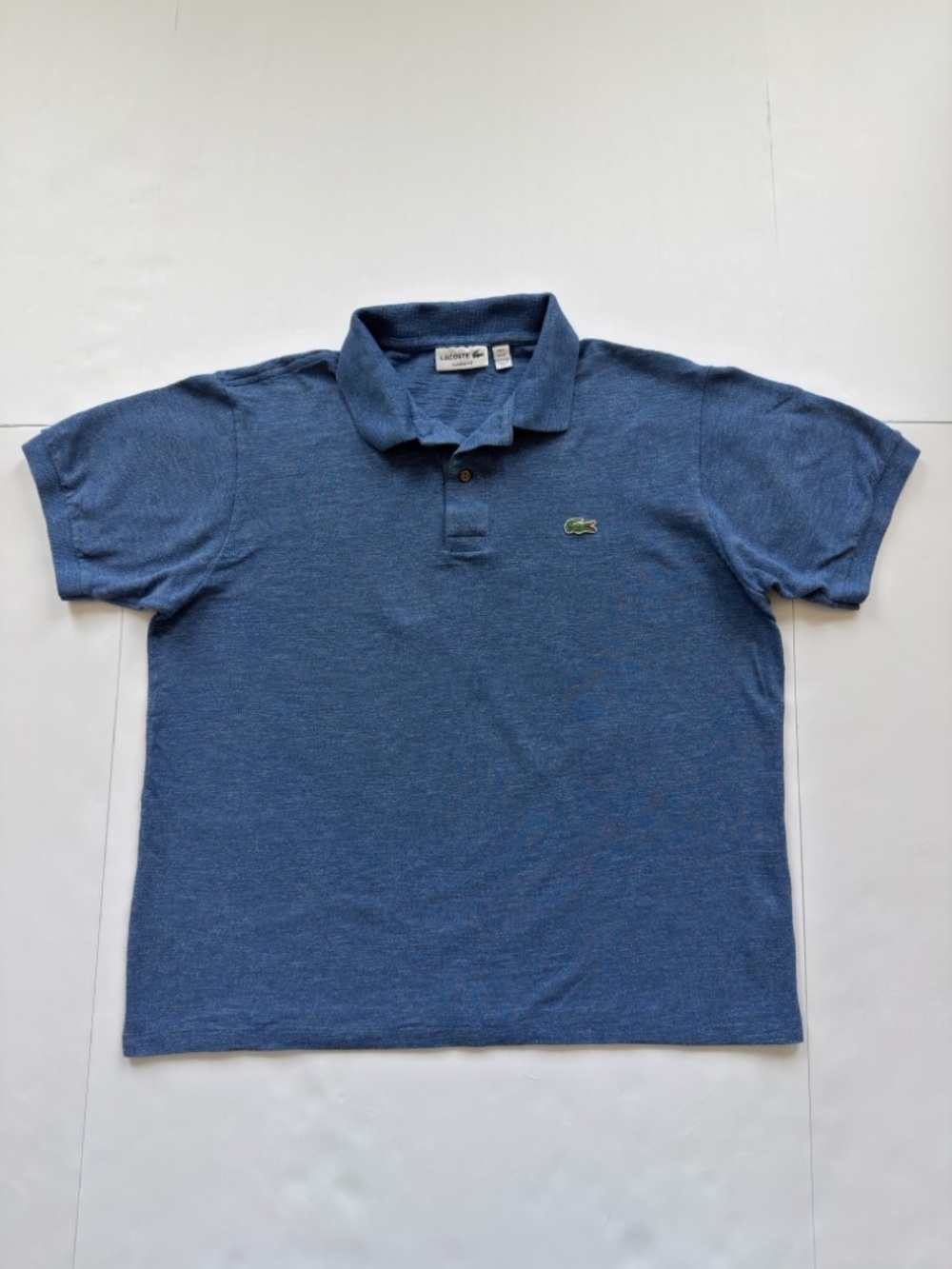 Lacoste L.12.12 Men’s Blue Polo Shirt Size 6 XL Classic Fit Cotton Pique Croc